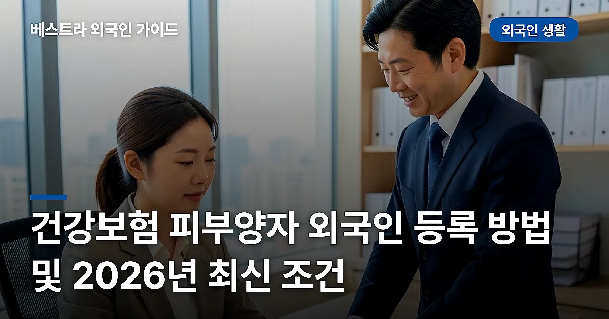 건강보험 피부양자 외국인 등록 방법 및 2026년 최신 조건