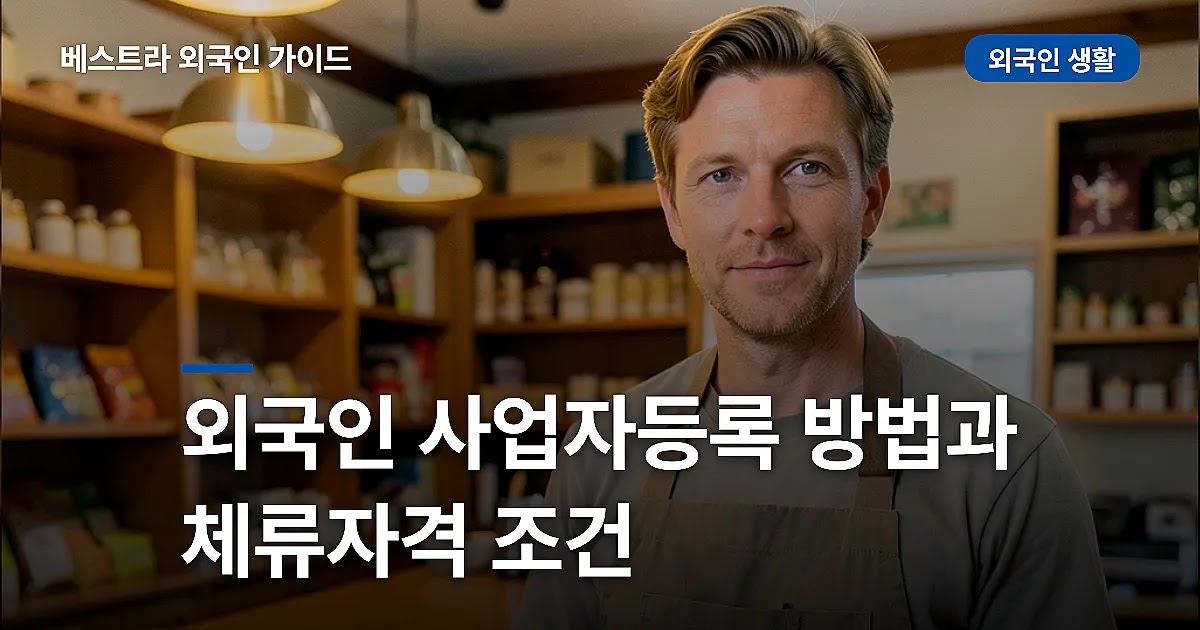 외국인 사업자등록 방법과 체류자격 조건