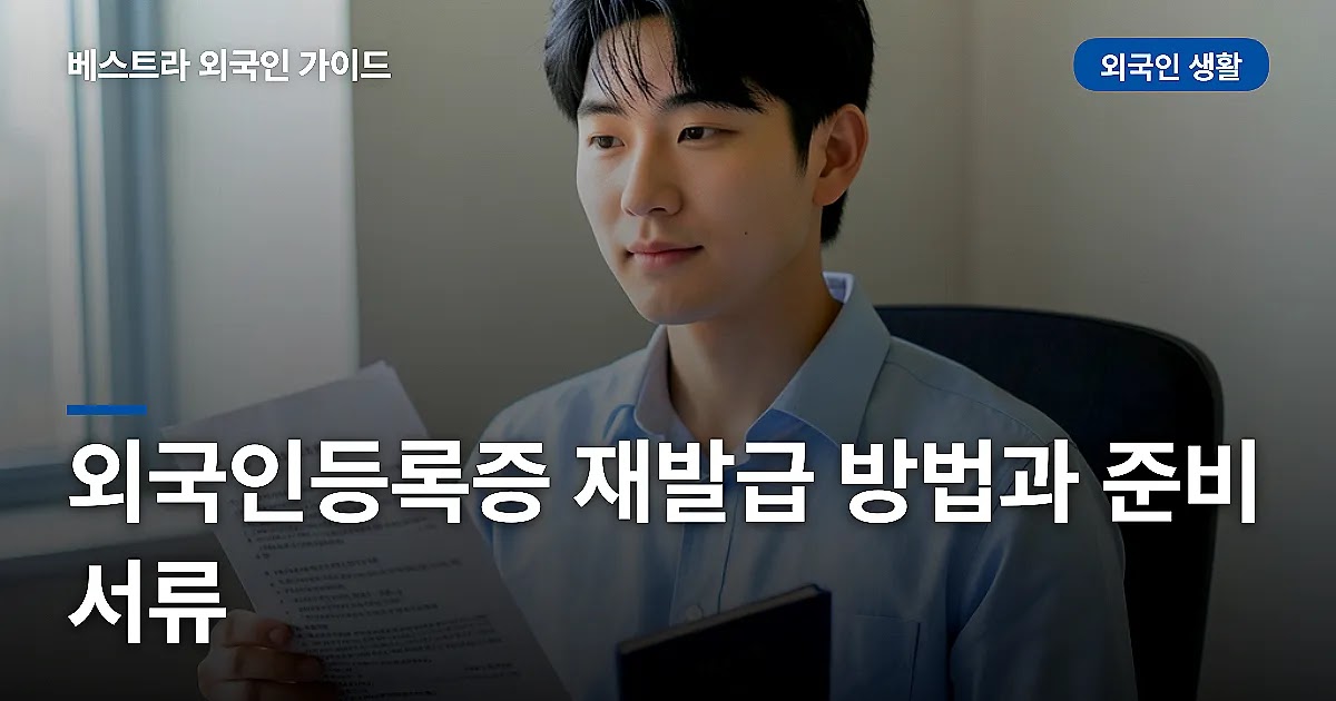 외국인등록증 재발급 방법과 준비 서류